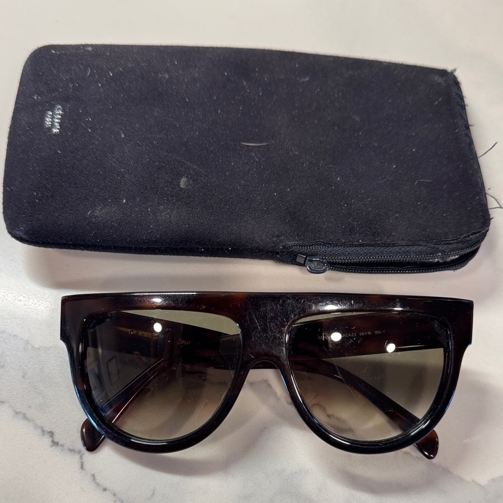 CELINE Shadow Sunglasses with Case- tortoise